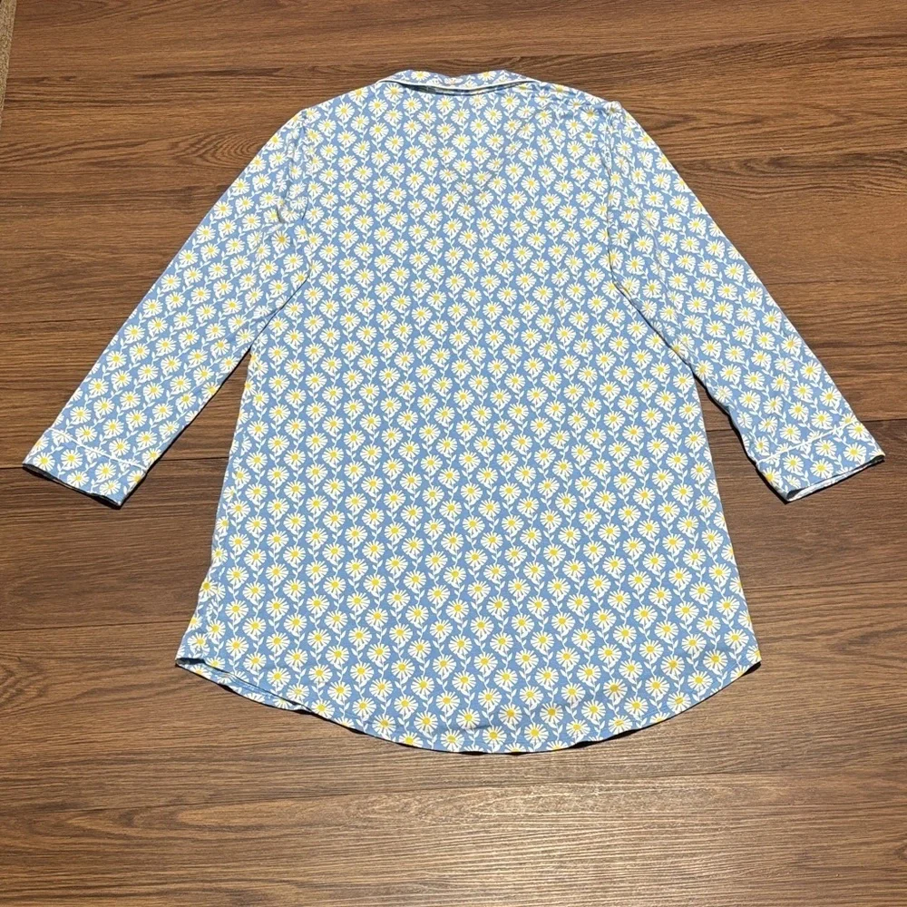 SKIMS Sky Blue Cotton Poplin Button Up Pajama Shirt L